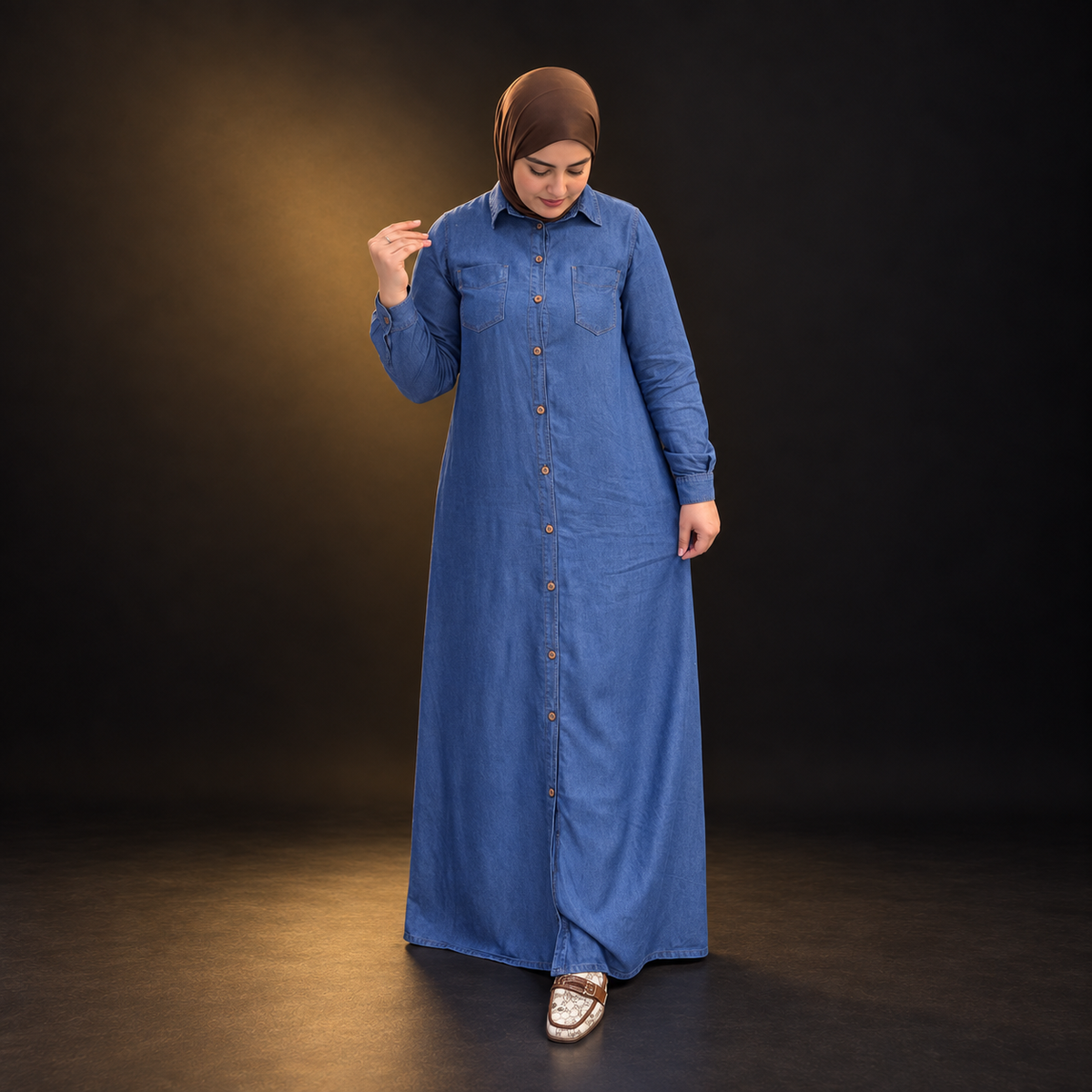 Robe Tunique Longue en Jean – Bleu