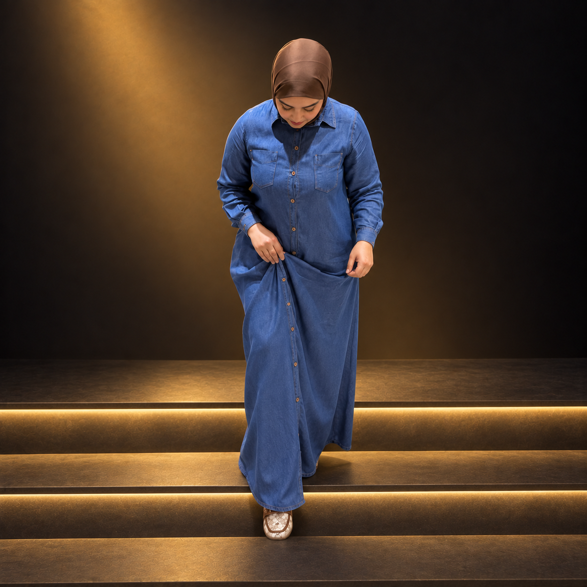 Robe Tunique Longue en Jean – Bleu